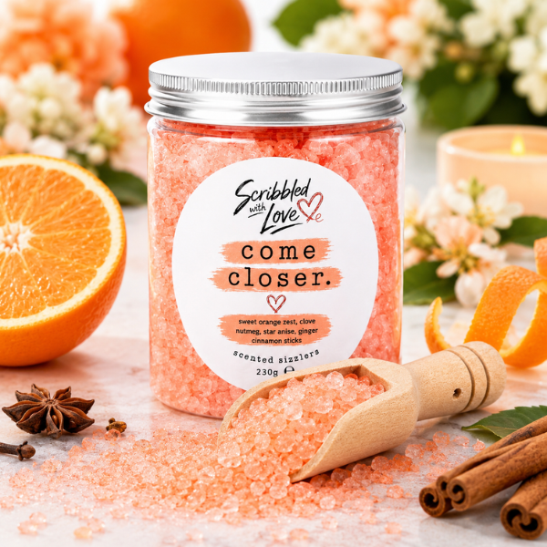 Come Closer Scented Sizzlers | Sweet Orange Zest, Clove & Cinnamon | Scribbled with Love - Image 2
