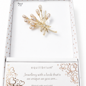 Equilibrium Imitation Pearl Bouquet Gold Plated Brooch