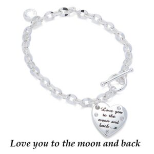 Duo Style Silver Plated Bracelet Love Moon
