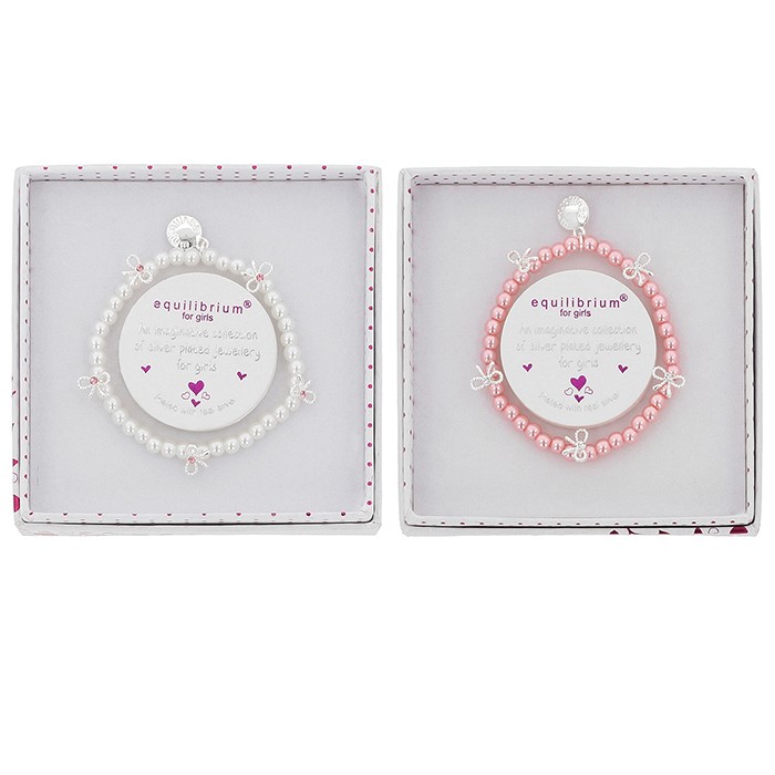 Girls Pretty Pearls & Bows Silver Plated Bracelet - Image 4