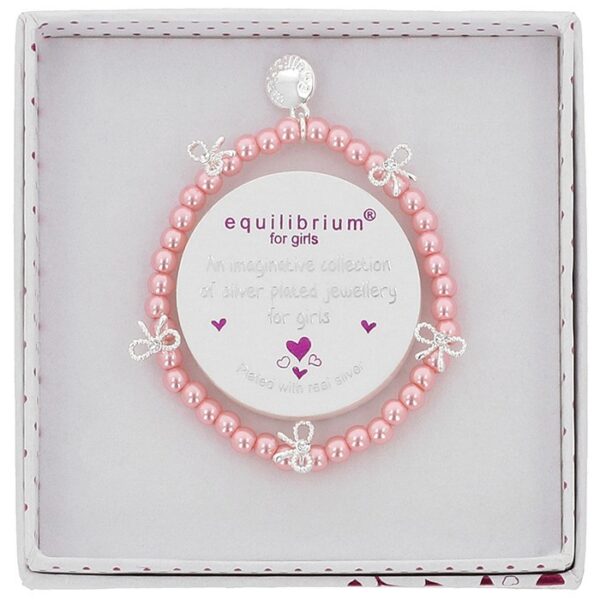 Girls Pretty Pearls & Bows Silver Plated Bracelet - Image 6