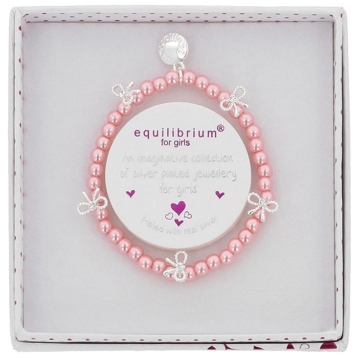 Girls Pretty Pearls & Bows Silver Plated Bracelet - Image 6