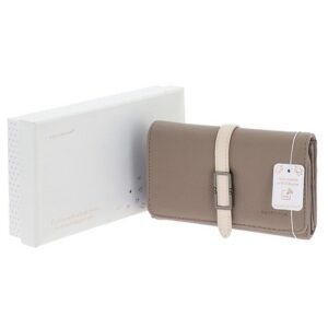 Two Tone Belted Purse Medium Taupe/Cream