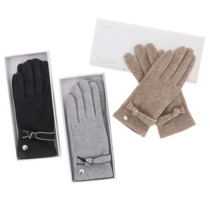 Two Tone Knitted Belt Boxed Gloves