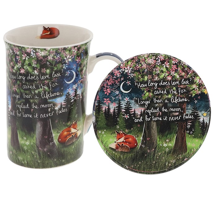 Fox Under The Moon Mug & Coaster Set