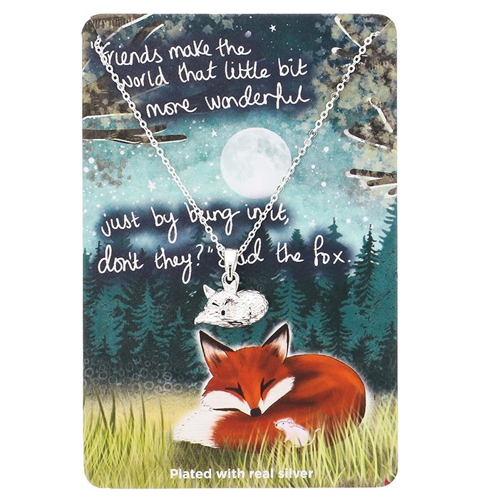 Fox Under The Moon Silver Plated Necklace Friends - Image 2