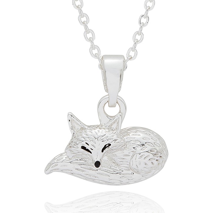 Fox Under The Moon Silver Plated Necklace Friends - Image 3