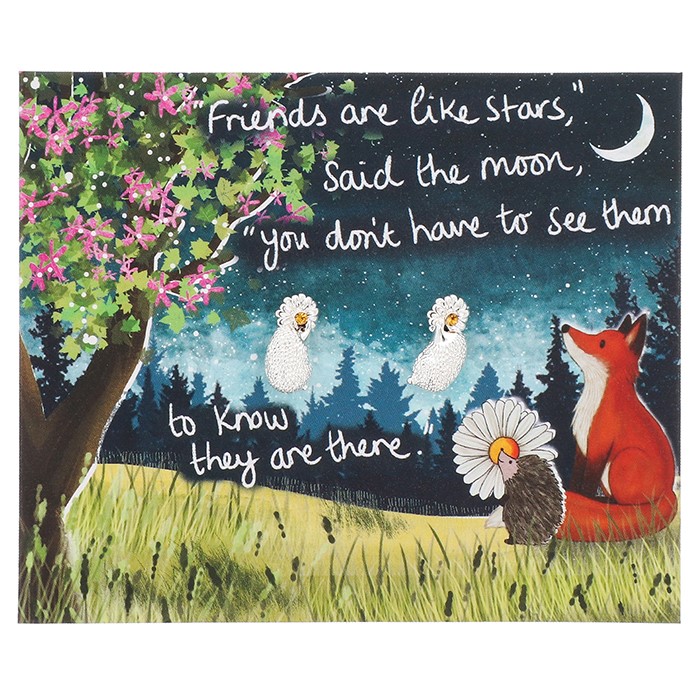 Fox Under The Moon Silver Plated Earrings Friends - Image 2