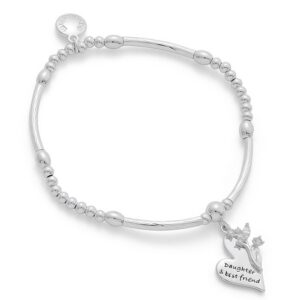 Floral Sentiment Silver Plated Bracelet Daughter