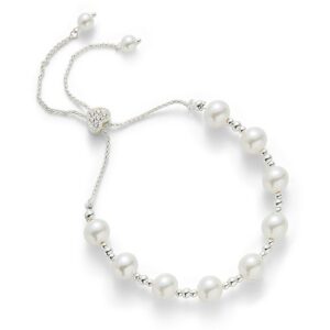 Delicate Spaced Pearls Silver Plated Friendship