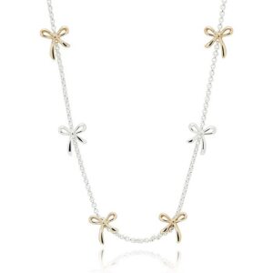 Eternal Bow Two Tone Contemporary Bows Necklace