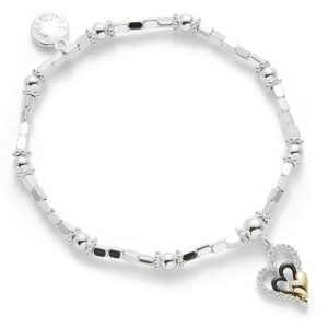 Mixed Metal Triple Heart Bracelet