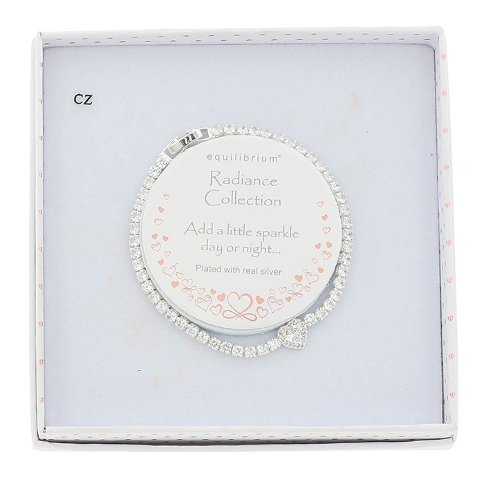 Radiance Sparkle Hearts Silver Plated Bracelet - Image 2