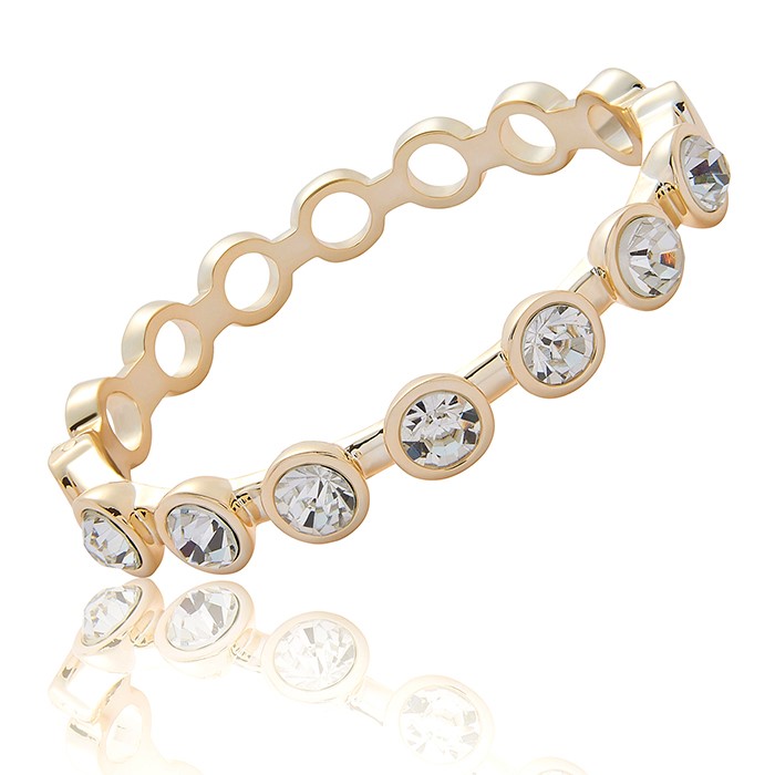 Captured Sparkle Gold Plated Bangle Clear