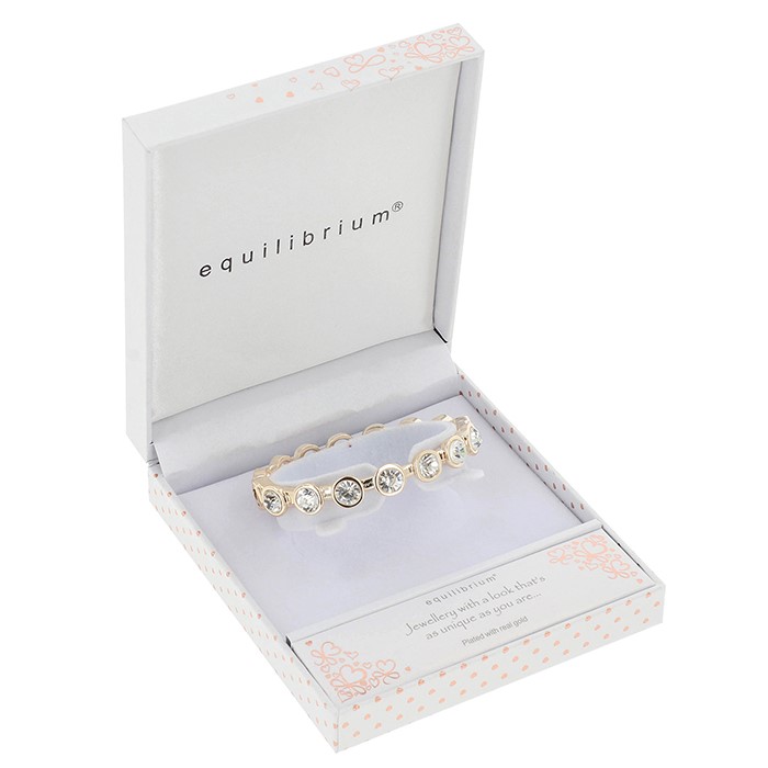 Captured Sparkle Gold Plated Bangle Clear - Image 2