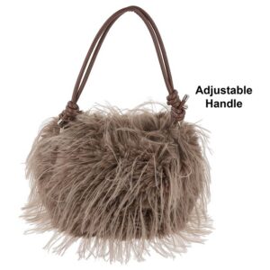 Lux Faux Fur Bag Adjustable Strap Brown