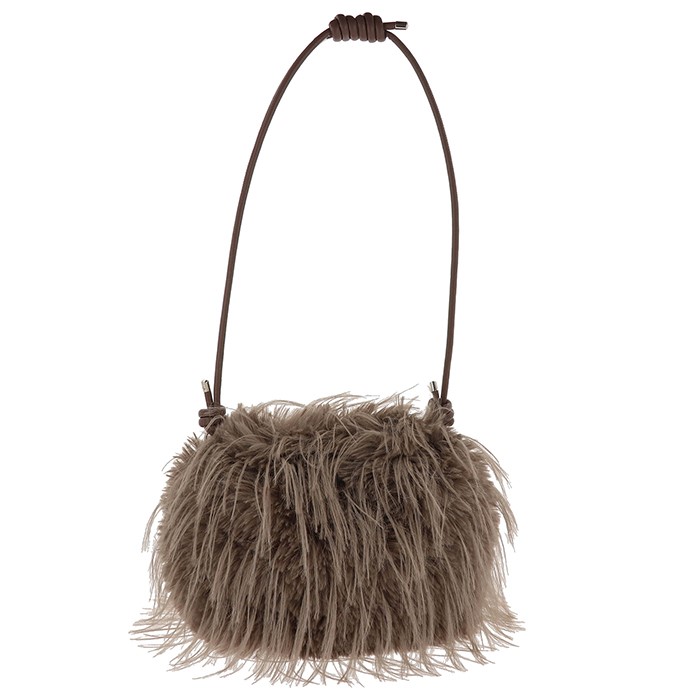 Lux Faux Fur Bag Adjustable Strap Brown - Image 4
