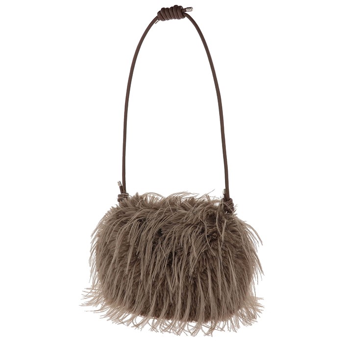 Lux Faux Fur Bag Adjustable Strap Brown - Image 6