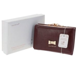 Glam Bow Clasp Purse Small Burgundy