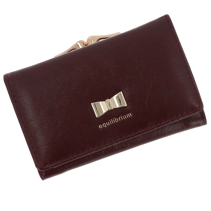 Glam Bow Clasp Purse Small Burgundy - Image 4