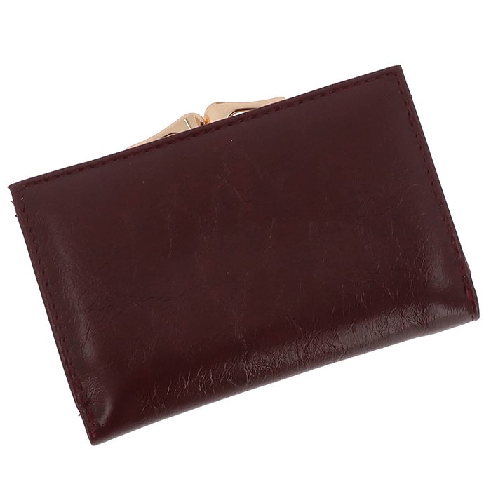 Glam Bow Clasp Purse Small Burgundy - Image 5
