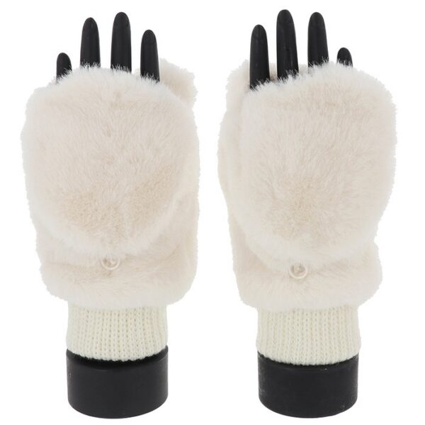 Faux Fur Folding Fingers Gloves - Image 2