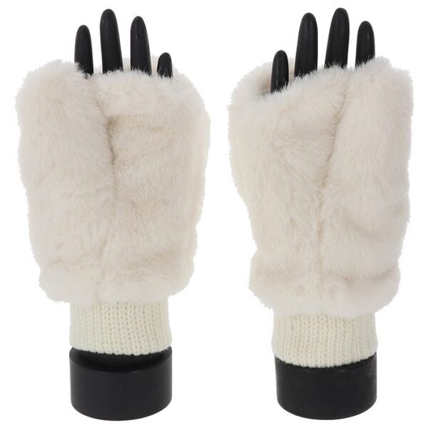 Faux Fur Folding Fingers Gloves - Image 3