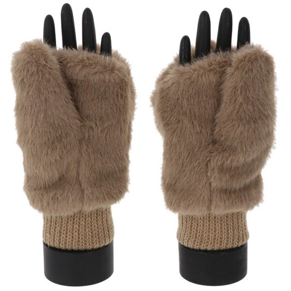 Faux Fur Folding Fingers Gloves - Image 5