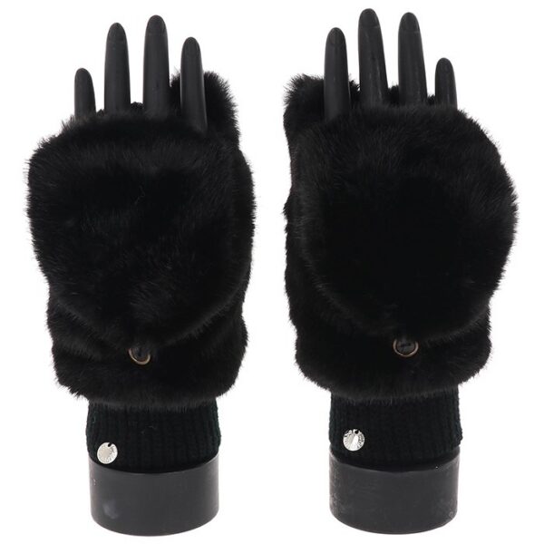 Faux Fur Folding Fingers Gloves - Image 6