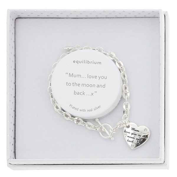 Duo Style Silver Plated Bracelet Mum