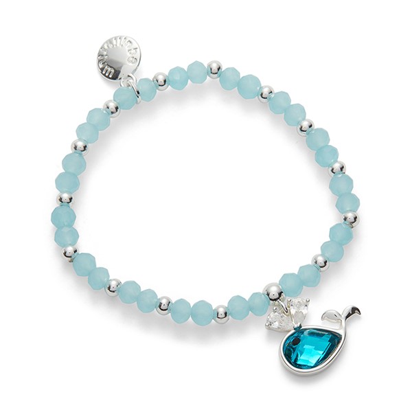 Girls Silver Plated Cute Whale Bracelet