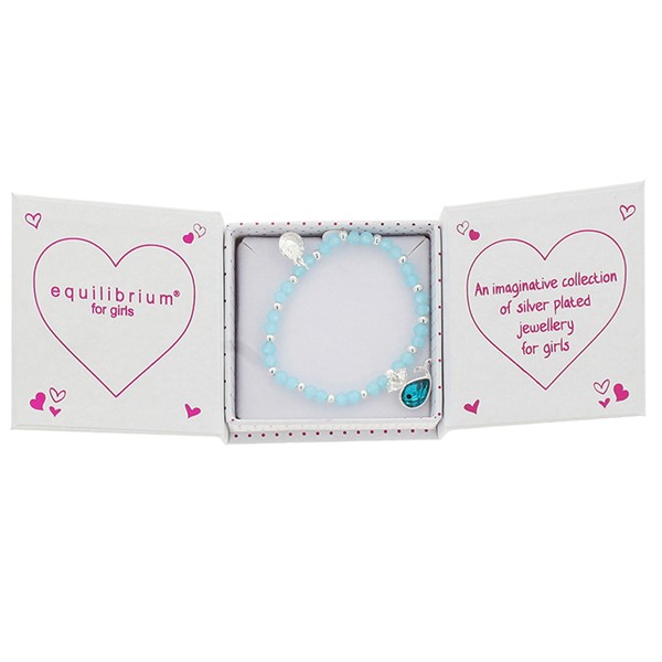 Girls Silver Plated Cute Whale Bracelet
