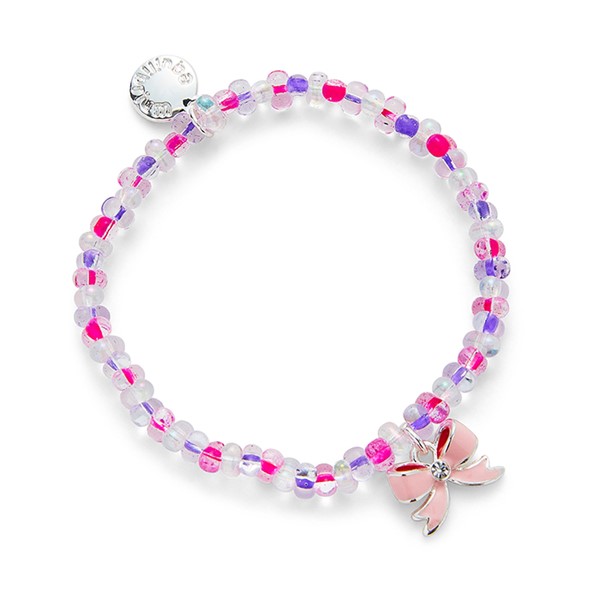 Girls Pretty Bow Silver Plated Bracelet