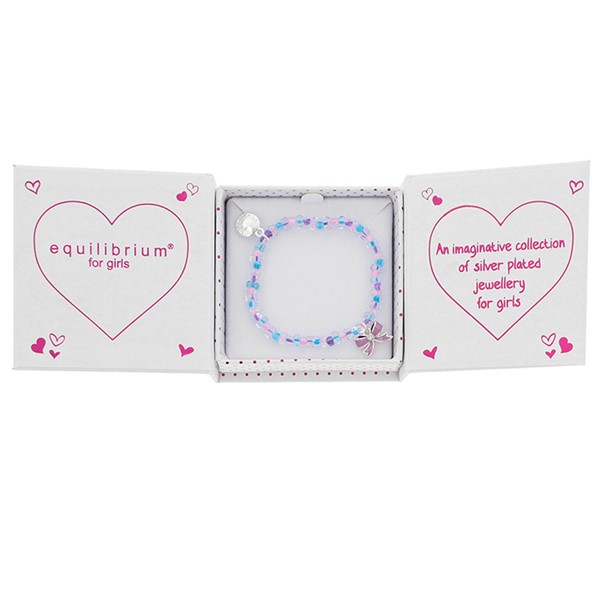 Girls Pretty Bow Silver Plated Bracelet
