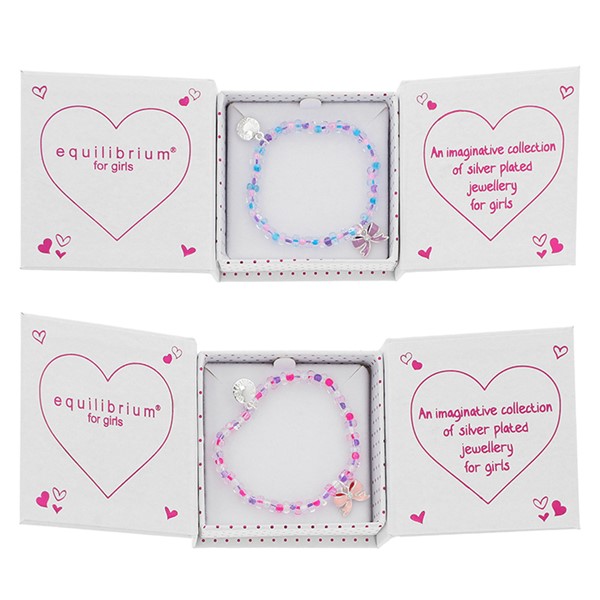 Girls Pretty Bow Silver Plated Bracelet
