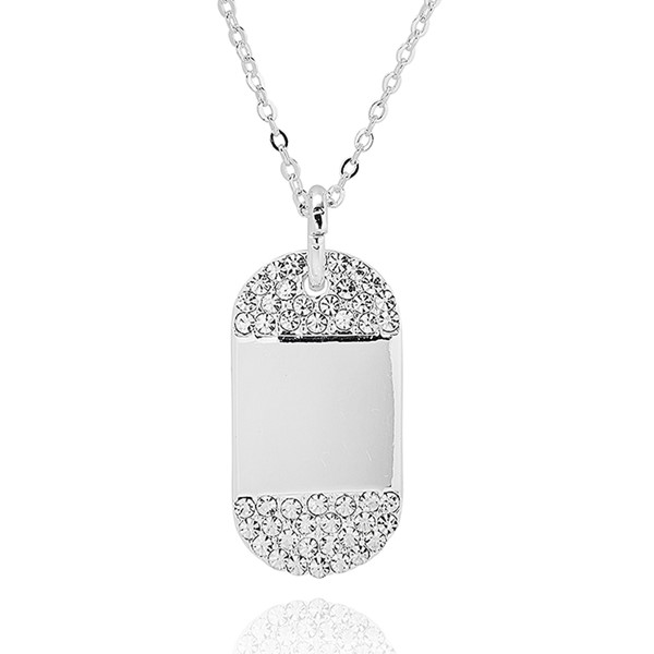 Luxe Tag Sectioned Silver Plated Necklace