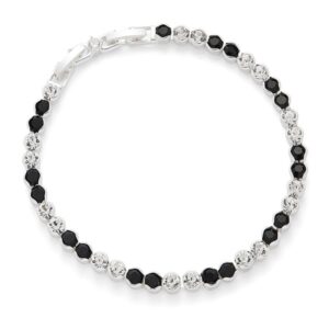 Monochrome Silver Plated Tennis Bracelet