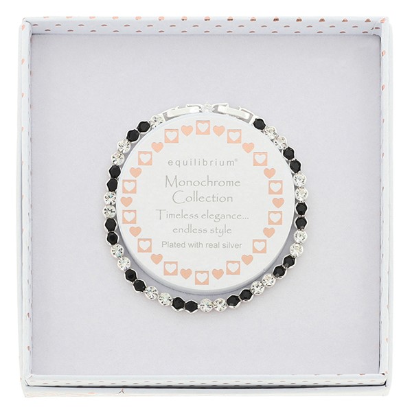 Monochrome Silver Plated Tennis Bracelet
