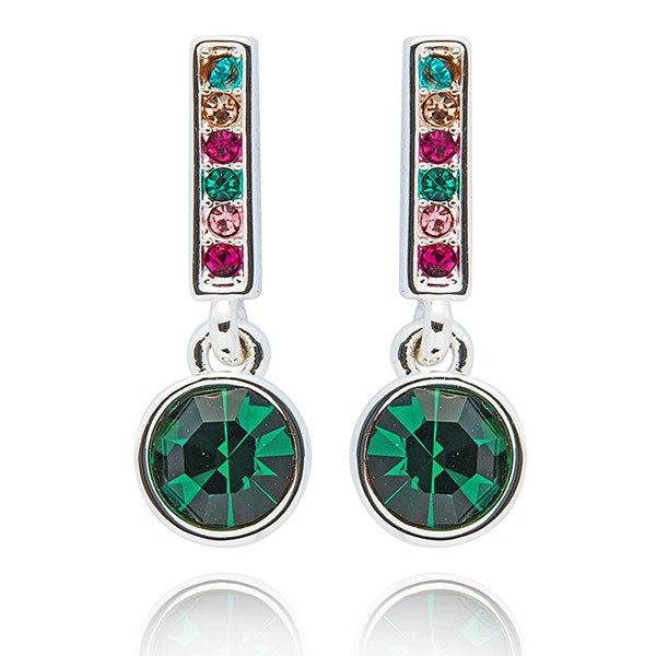 Glam Rox Silver Plated Vibrant Drop Earrings