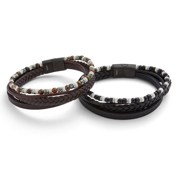 EQ For Men 4 In 1 Leather Bead Bracelet