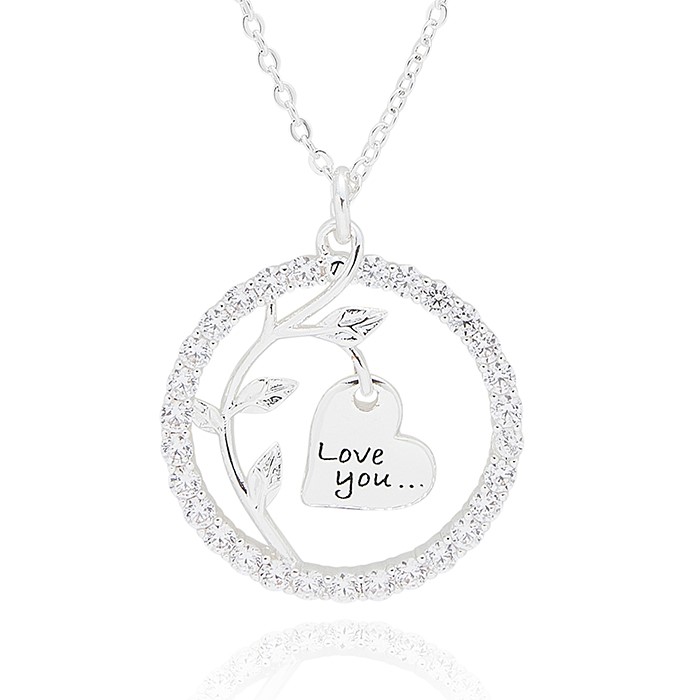 Natures Words Silver Plated Necklace Love You