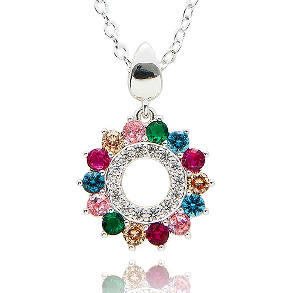Glam Rox Colour Burst Silver Plated Necklace