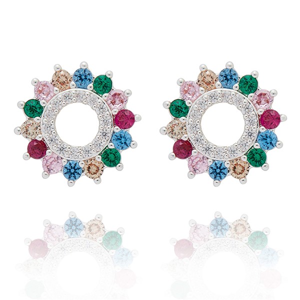 Glam Rox Colour Burst Silver Plated Earrings