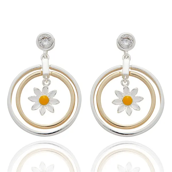 Daisy Chain Two Tone Rings Earrings