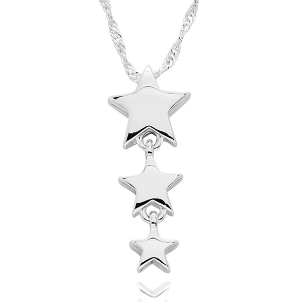 Celestial Modern Stars Silver Plated Necklace