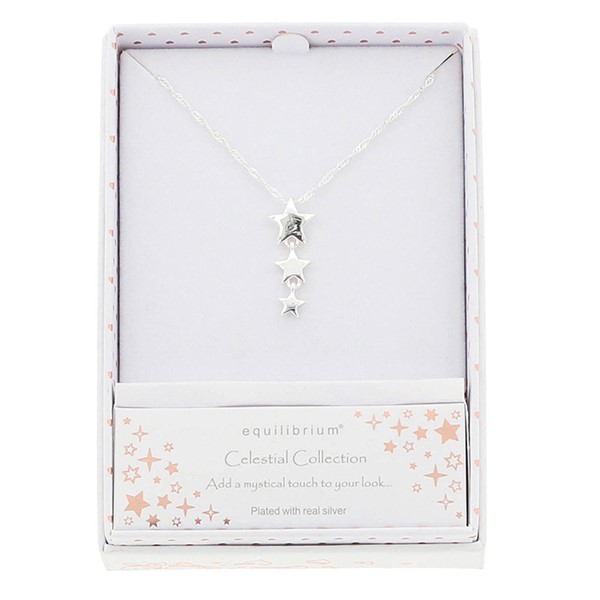 Celestial Modern Stars Silver Plated Necklace