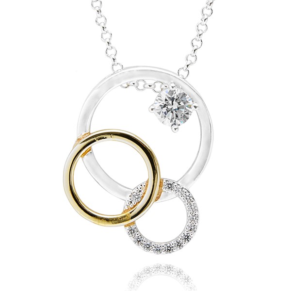 Eternal Two Tone 3 Circles Necklace