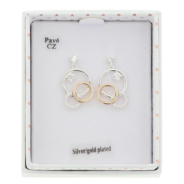 Eternal Two Tone 3 Circles Earrings