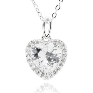 Radiance Sparkle Heart Silver Plated Necklace