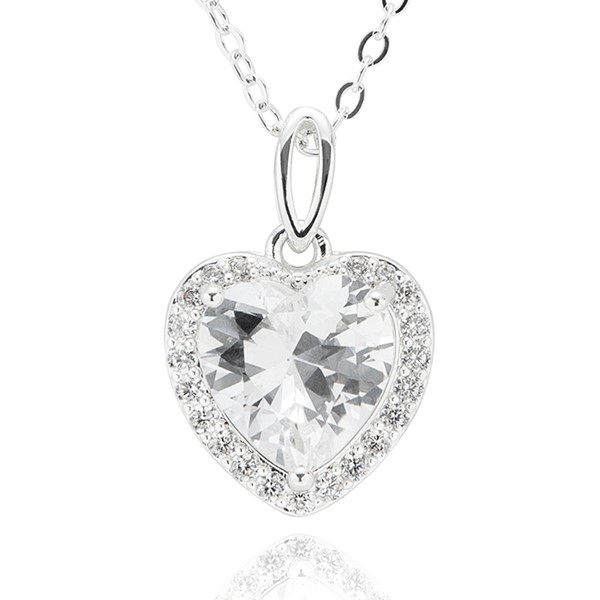 Radiance Sparkle Heart Silver Plated Necklace